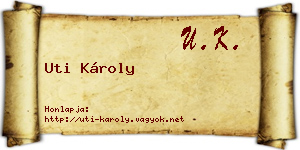 Uti Károly névjegykártya