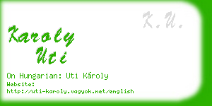 karoly uti business card