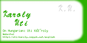 karoly uti business card